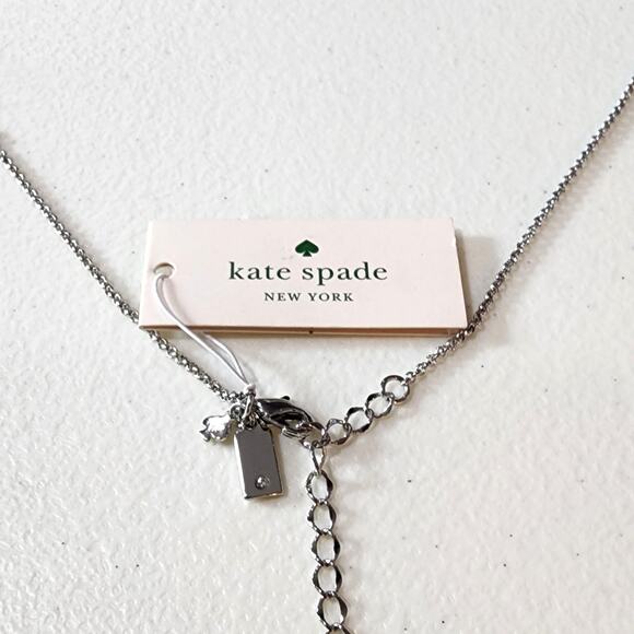Kate Spade Spot The Spade Pave CZ Charm Pendant Necklace - Picture 5 of 9
